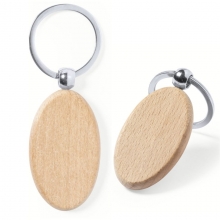 Llavero de madera ovalado
