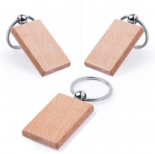 Llavero de madera rectangular